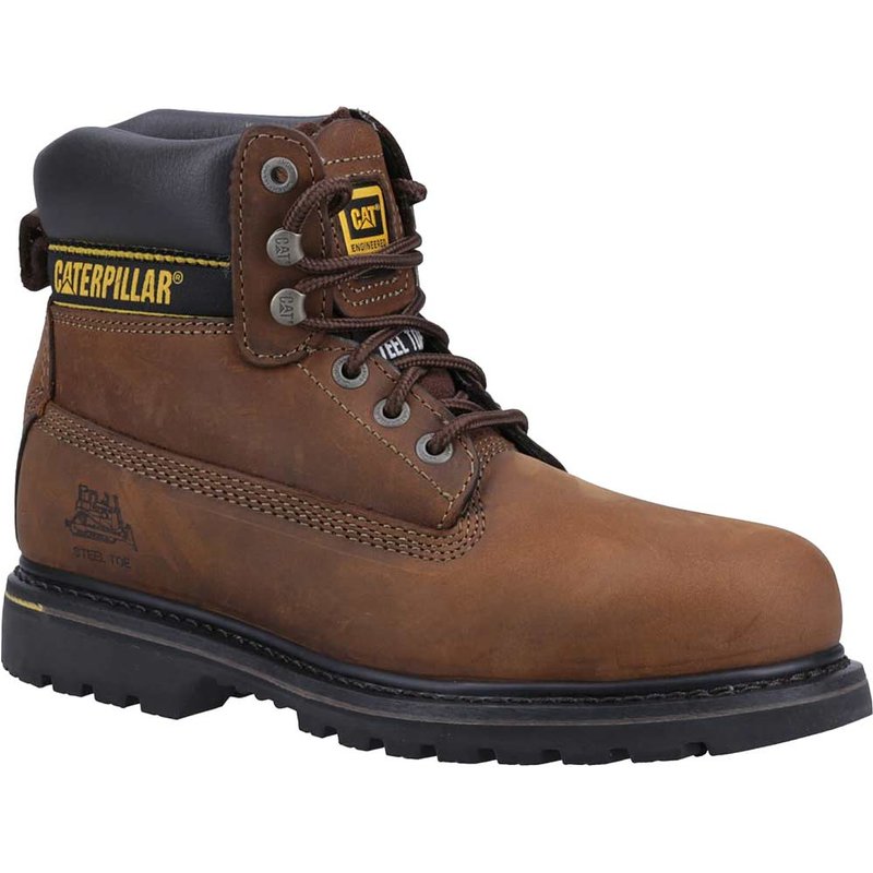 Caterpillar Mens Holton Safety Boots Brown Size 15