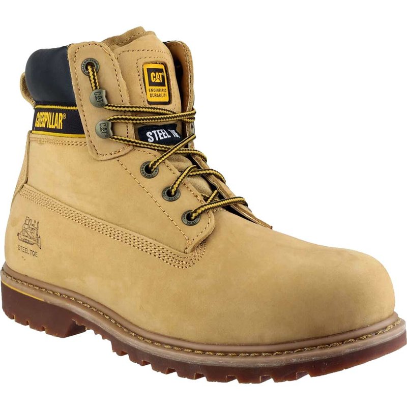 Caterpillar Mens Holton Safety Boots Honey Size 11