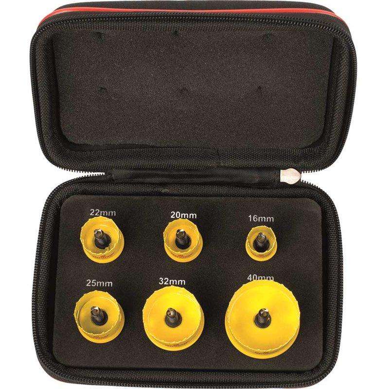 Starrett Cordless Smooth Cut Bi-Metal Holesaw Kit, 6 Piece KCS06001