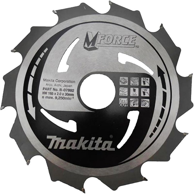 Makita MFORCE Circular Saw Blade for Wood Cutting 165mm 10T 30mm