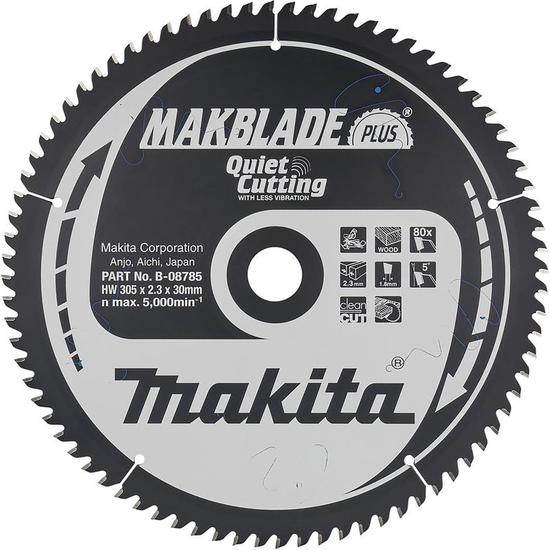 Makita MAKBLADE Plus Wood Cutting Saw Blade 305mm 80T 30mm