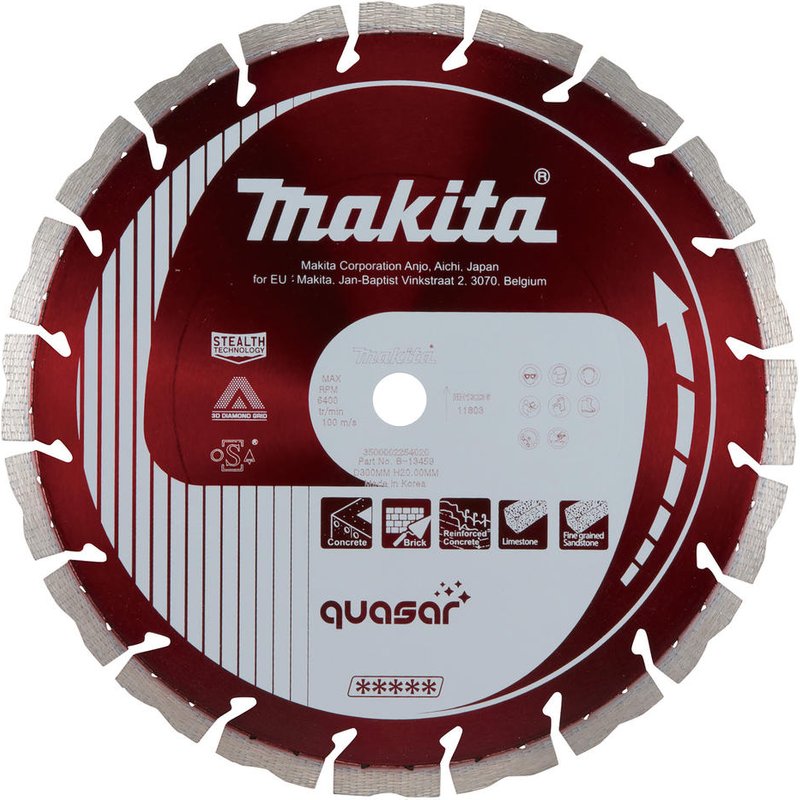 Makita Quasar Stealth Dry & Wet Diamond Wheel Cutting Disc 300mm 3mm Pack of 1