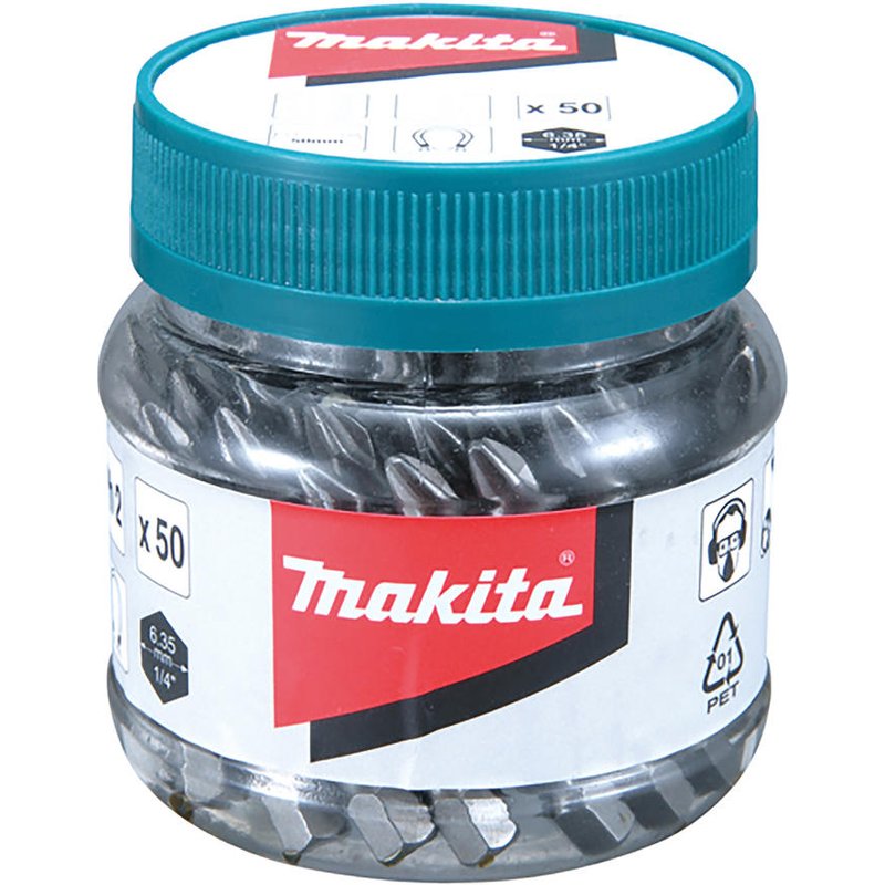 Makita Pozi Screwdriver Bits PZ2 PZ2 50mm Pack of 50