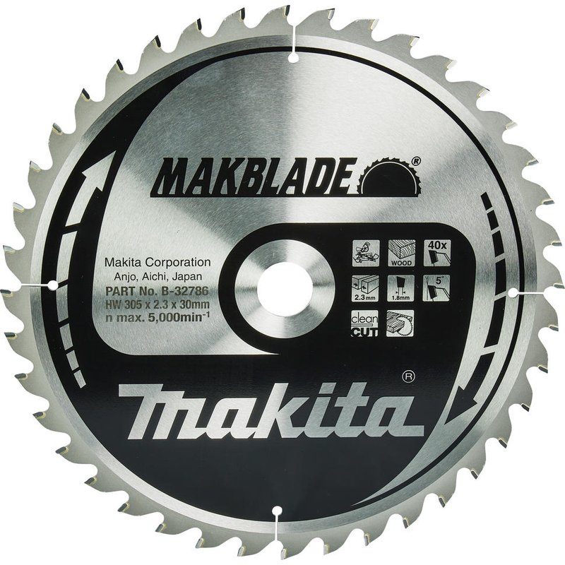 Makita MAKBLADE Circular Saw Blade for Wood Cutting 305mm 40T 30mm
