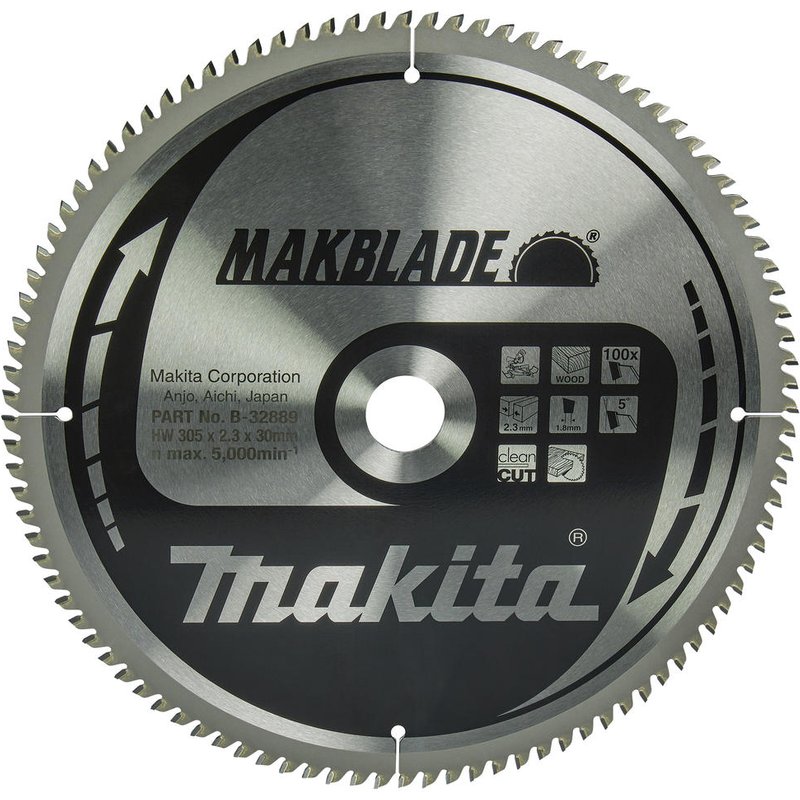 Makita MAKBLADE Circular Saw Blade for Wood Cutting 305mm 100T 30mm