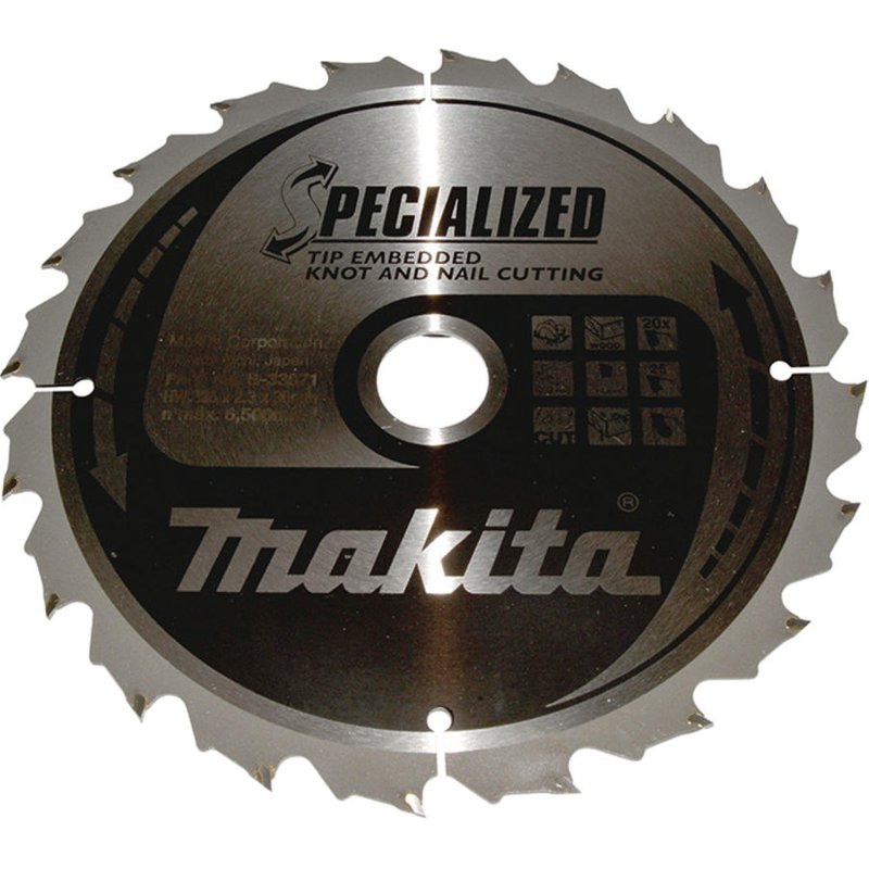 Makita SPECIALIZED Circular Saw Blade for Knot and Nail Cutting 235mm 20T 30mm
