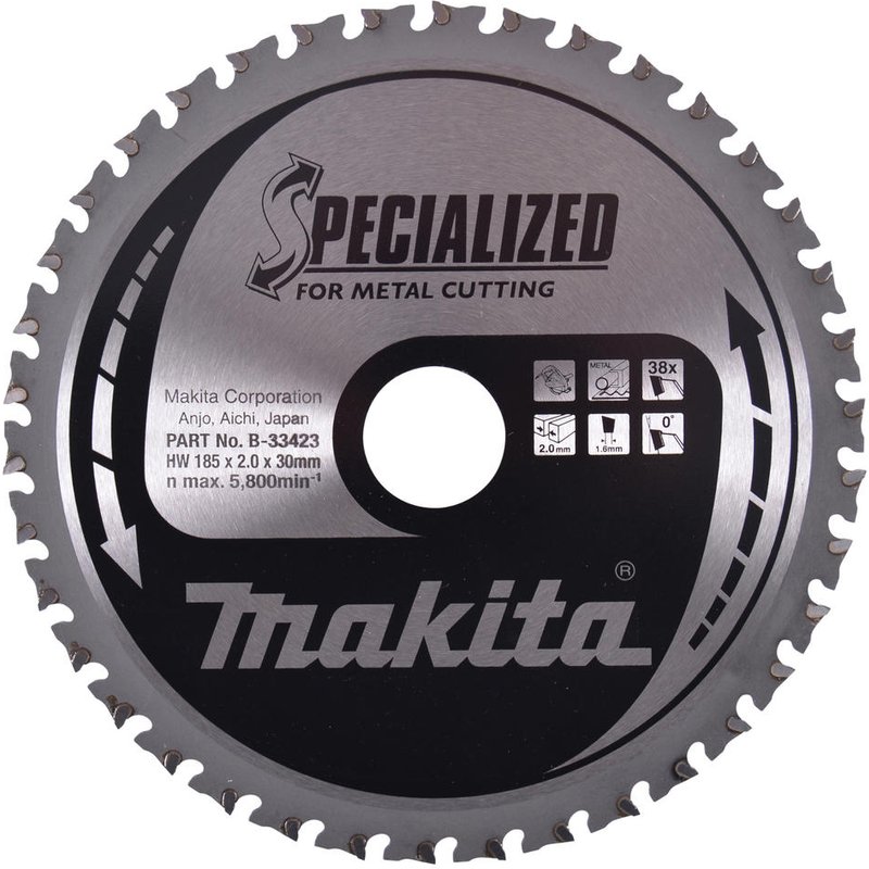 Makita SPECIALIZED Circular Saw Blade for Mild Steel Cutting 185mm 38T 30mm