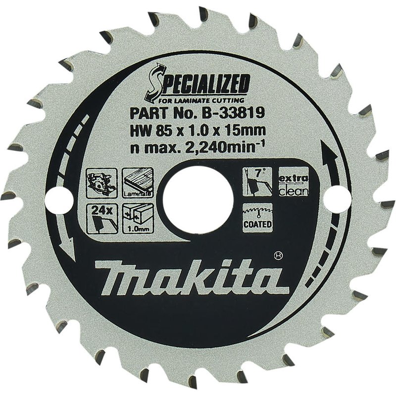 Makita SPECIALIZED Circular Saw Blade for Laminate Cutting 85mm 24T 15mm