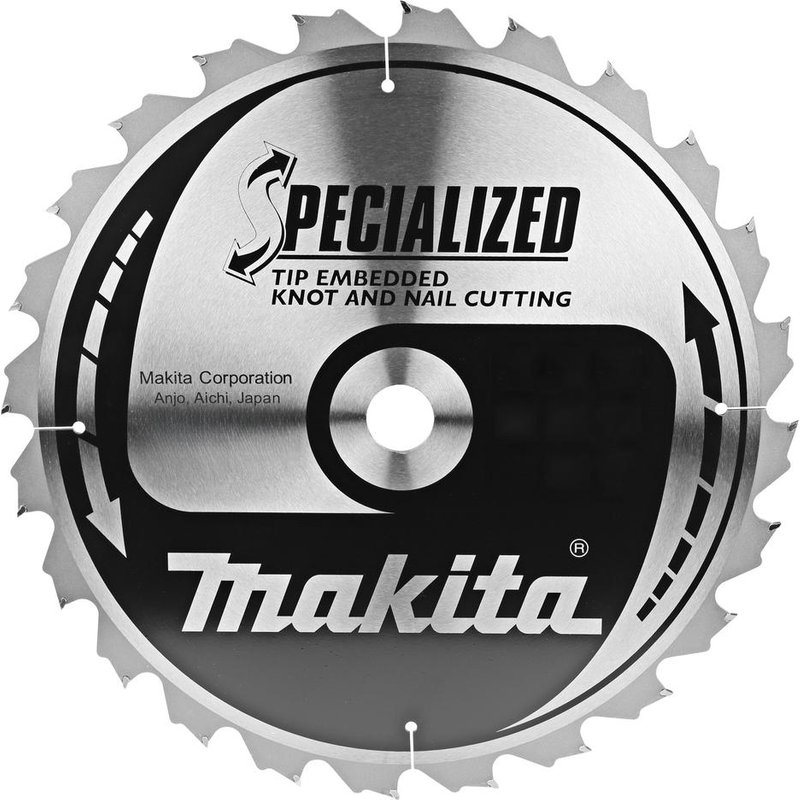 Makita SPECIALIZED Circular Saw Blade for Knot and Nail Cutting 190mm 24T 20mm