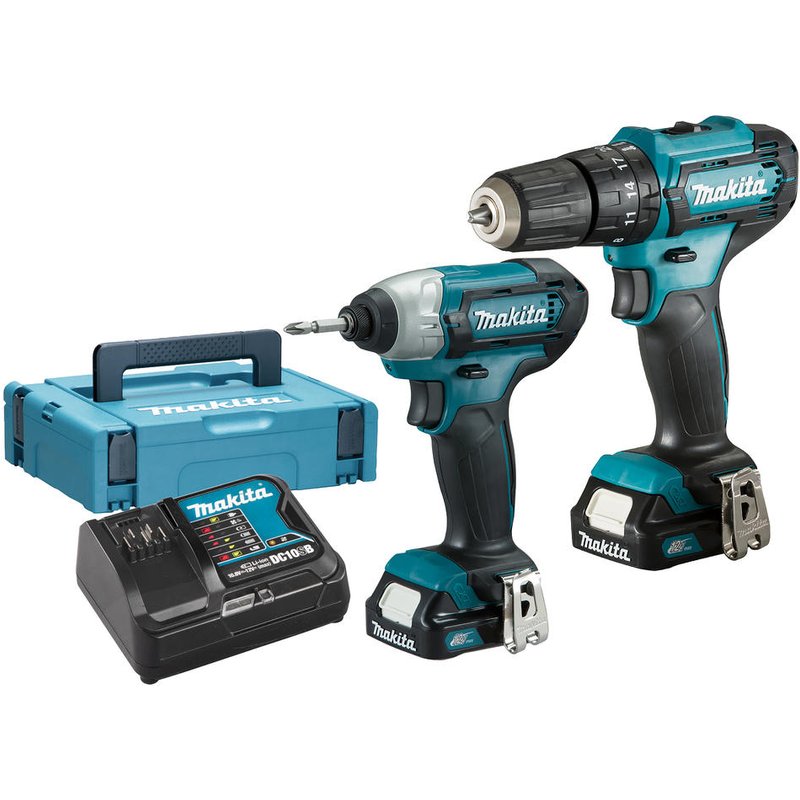 Makita CLX228AJ 12v Max CXT Cordless Combi Drill and Impact Driver Kit 2 x 2ah Li-ion Battery Charger Case