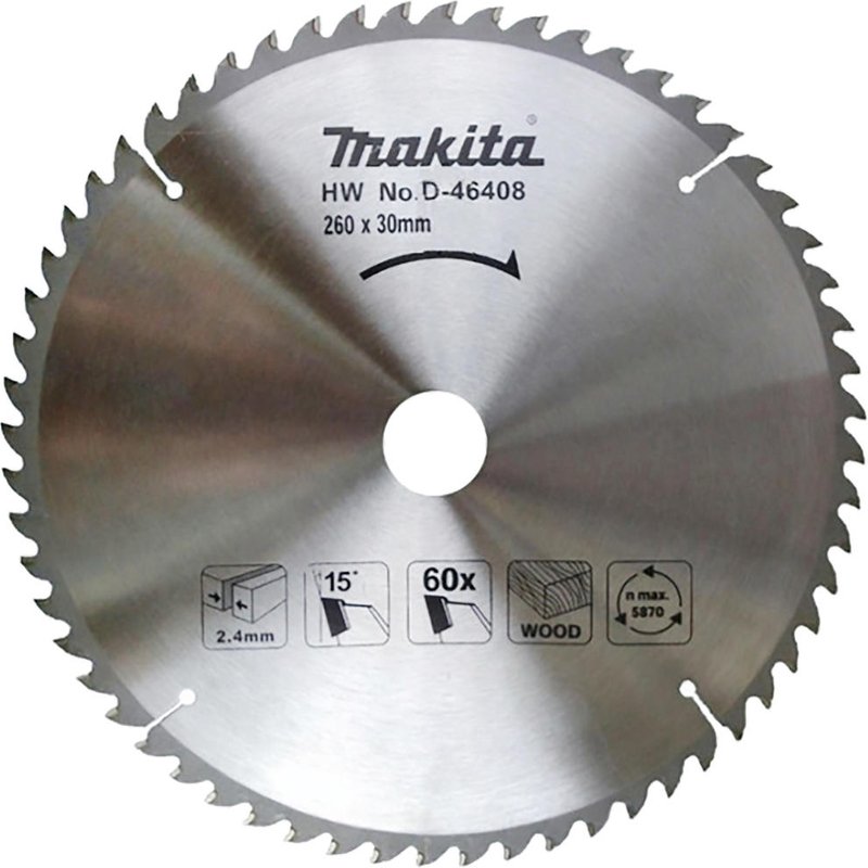 Makita Wood Cutting Circular Saw Blade 260mm 60T 30mm