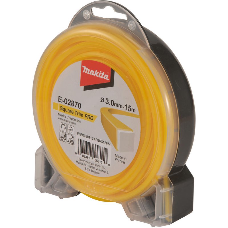 Makita Square Trim Pro Yellow Grass Trimmer Line 3mm 15m