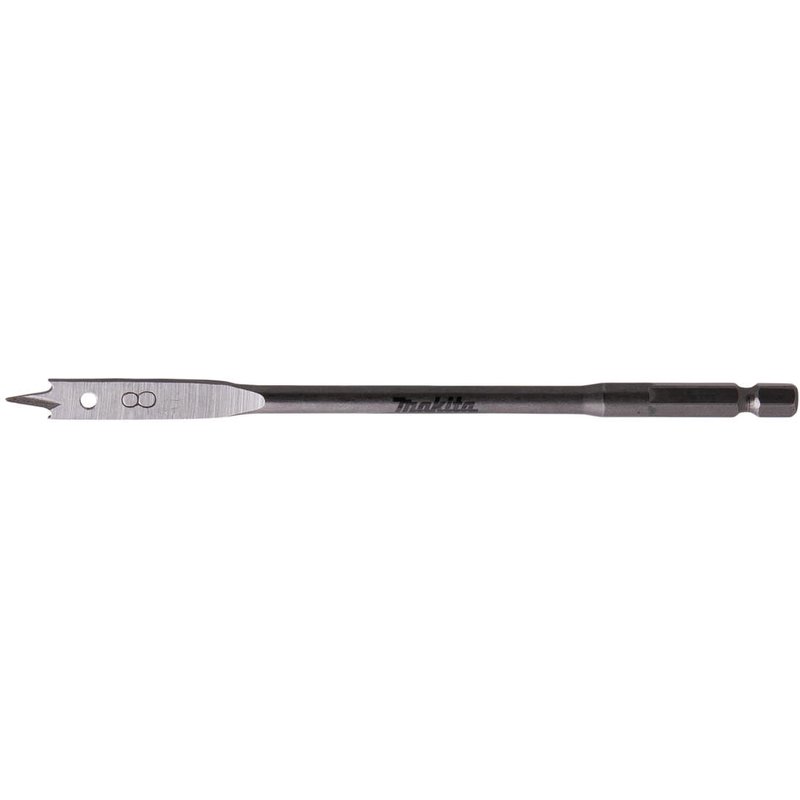 Makita 1/4" Hex Shank Flat Wood Drill Bit 8mm 150mm Pack of 1