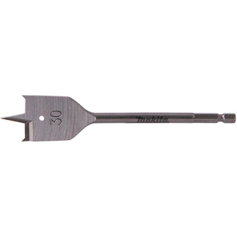 Makita 1/4" Hex Shank Flat Wood Drill Bit 30mm 150mm Pack of 1