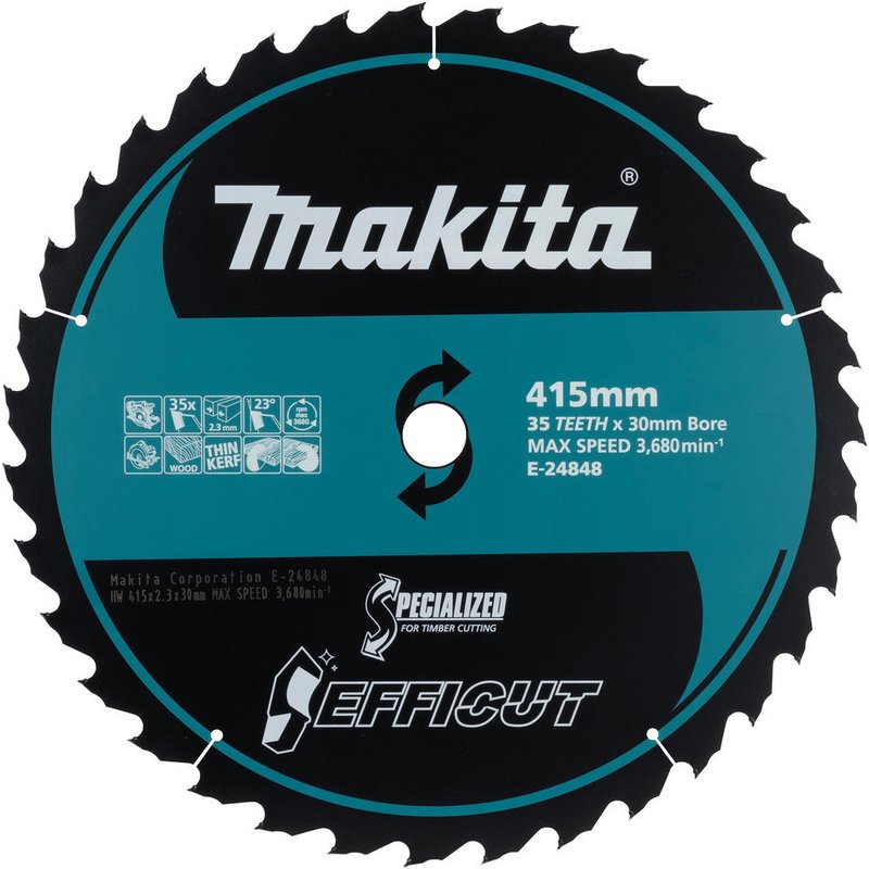 Makita SPECIALIZED Timber Cutting Efficut TCT Circular Saw Blade 415mm 35T 30mm