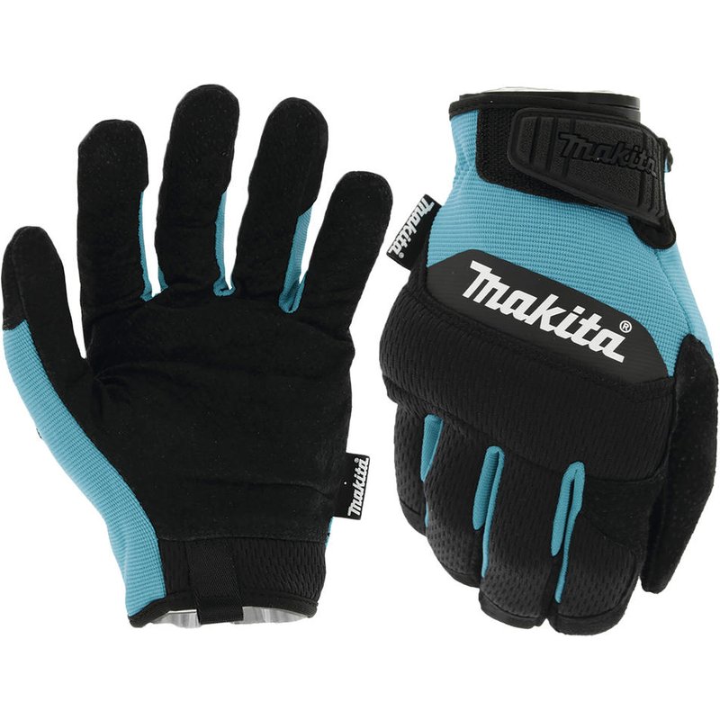 Makita Durahide Leather Palm Performance Gloves Black / Blue M Pack of 1