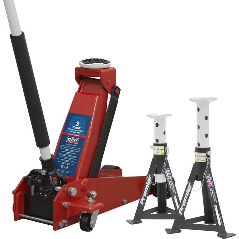 Sealey 3000CXD Yankee Trolley Jack and Axle Stand Set 3 Tonne