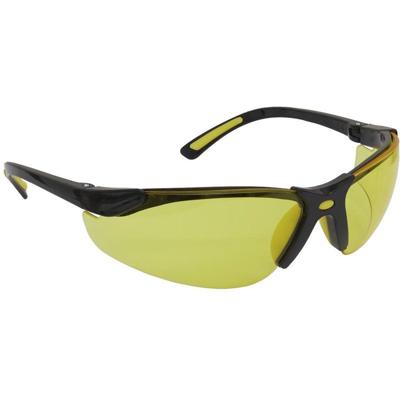 Sealey Zante Flexi Arm Safety Glasses Black Amber