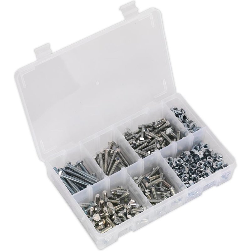 Sealey High Tensile Set Screw, Nut and Washer Assortment M6 Pack of 408