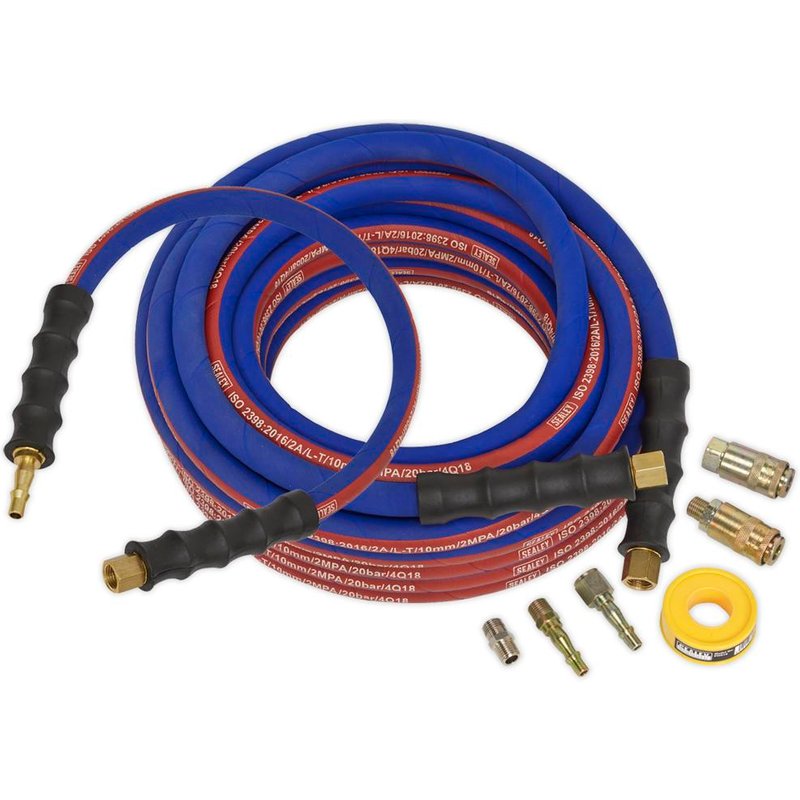 Sealey AHK02 Heavy Duty Air Line Hose Kit 10mm 15m