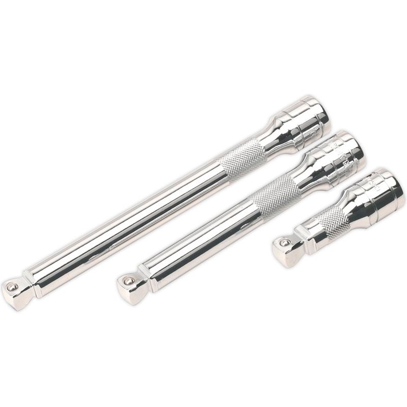 Sealey AK764 3 Piece 1/2" Drive Wobble / Rigid Extension Bar Set 1/2"