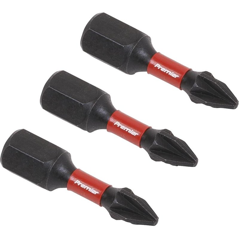 Sealey Impact Power Tool Pozi Screwdriver Bits PZ1 25mm Pack of 3