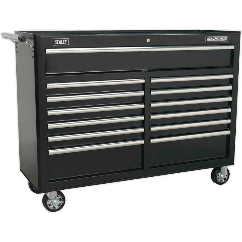 Sealey Superline Pro 13 Drawer Heavy Duty Roller Cabinet Black