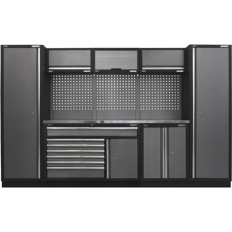 Sealey Superline Pro MSS Stainless Steel Worktop Storage System 3240mm 460mm 2000mm