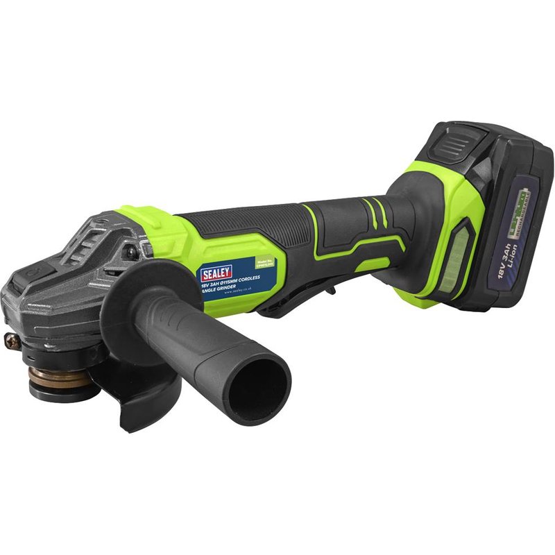 Sealey CP401LIHV 18v Cordless Angle Grinder 115mm 1 x 3ah Li-ion Battery Charger Case