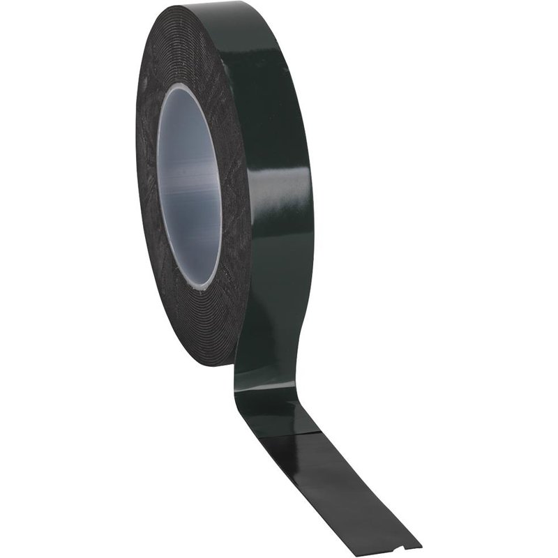 Sealey Double Sided Adhesive Foam Tape Black 25mm 10m