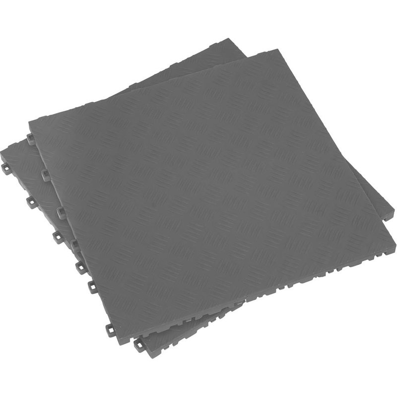 Sealey Anti Slip Polypropylene Floor Tile Grey 400mm 400mm Pack of 9
