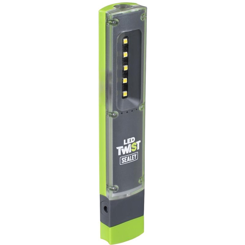 Sealey LED Twist Rechargeable Inspection Light 1W COB & 1W SMD Green