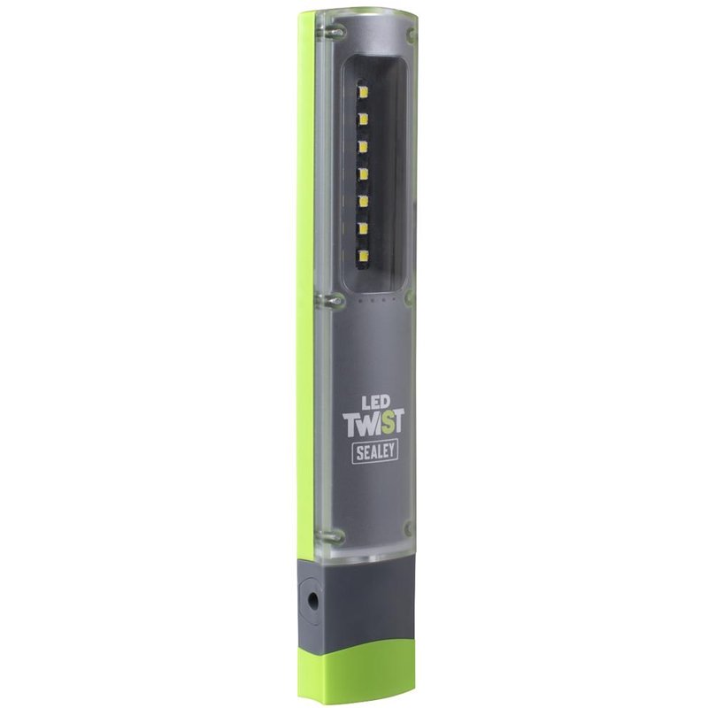 Sealey LED Twist Rechargeable Inspection Light 2W COB & 1W SMD Green