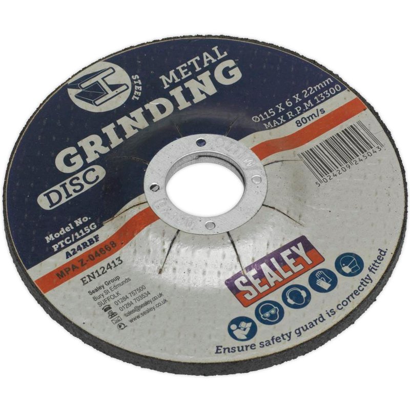 Sealey Depressed Centre Grinding Disc 115mm Pack of 1