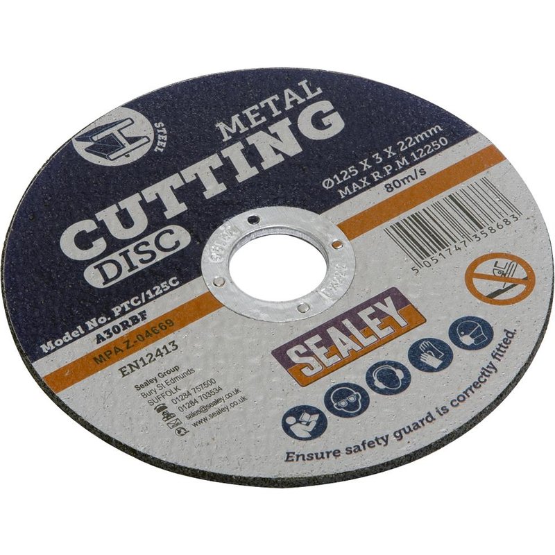 Sealey Metal Cutting Disc 125mm 3mm Pack of 1