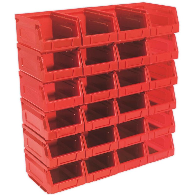 Sealey Plastic Storage Bin 105 x 165 x 83mm RED Pack of 24