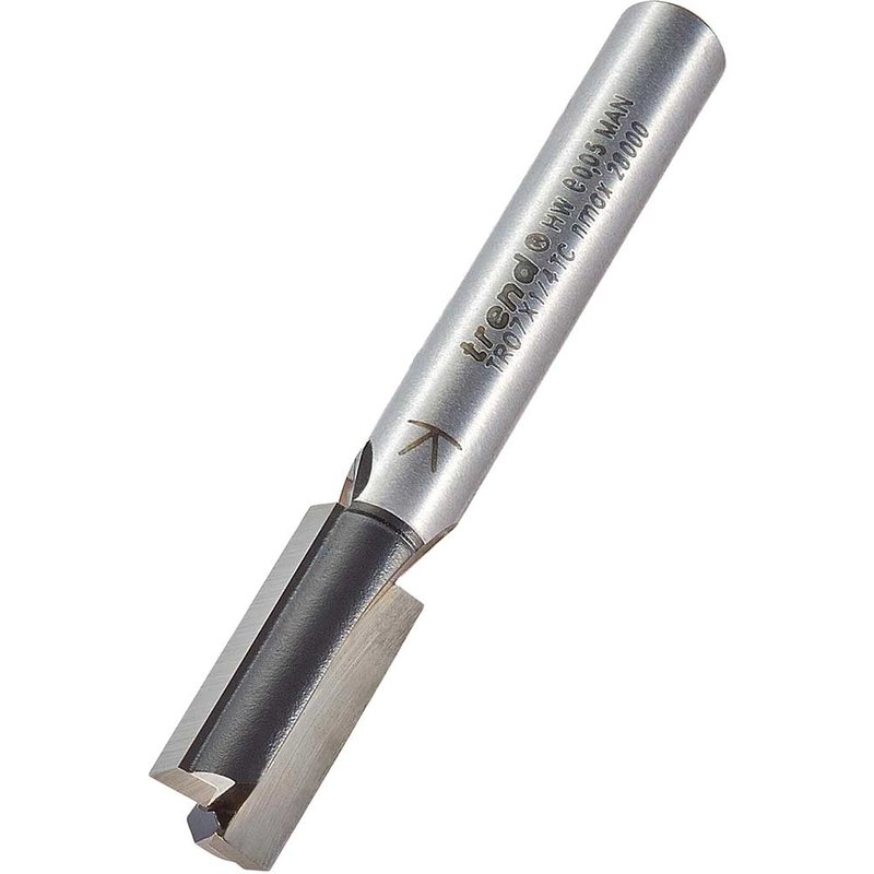 Trend Two Flute PTFE Coated Non Stick Router Cutter 8mm 19mm 1/4"