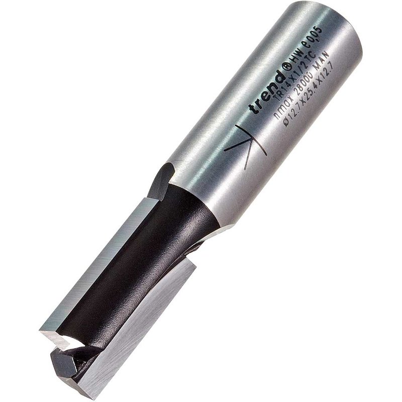 Trend Two Flute PTFE Coated Non Stick Router Cutter 12.7mm 25mm 1/2"