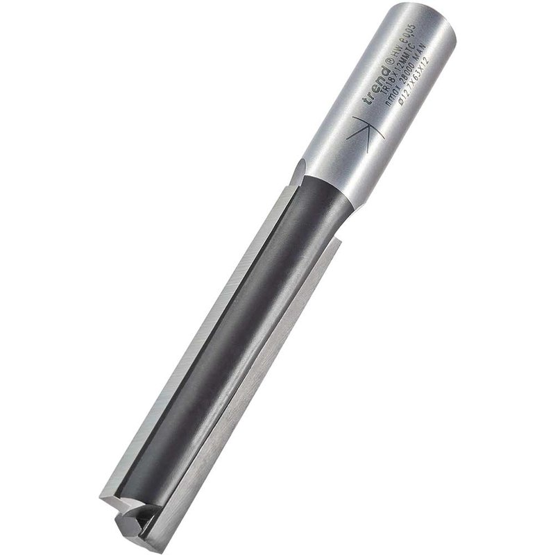 Trend Two Flute PTFE Coated Non Stick Router Cutter 12.7mm 63mm 12mm