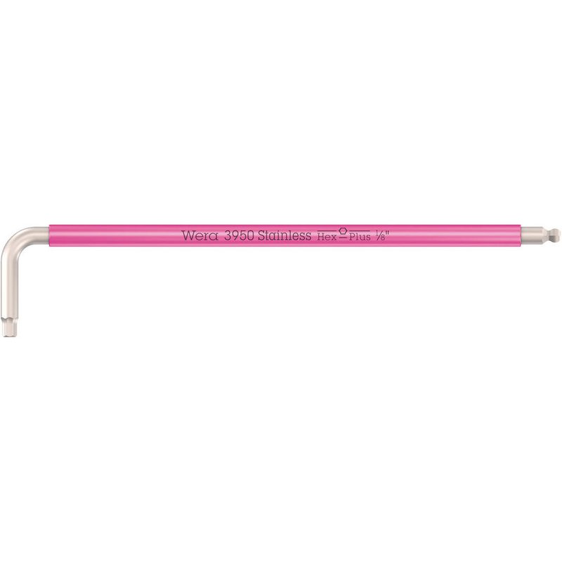 Wera 3950 SPKL Stainless Steel Multicolour Hex Key Imperial 1/8"