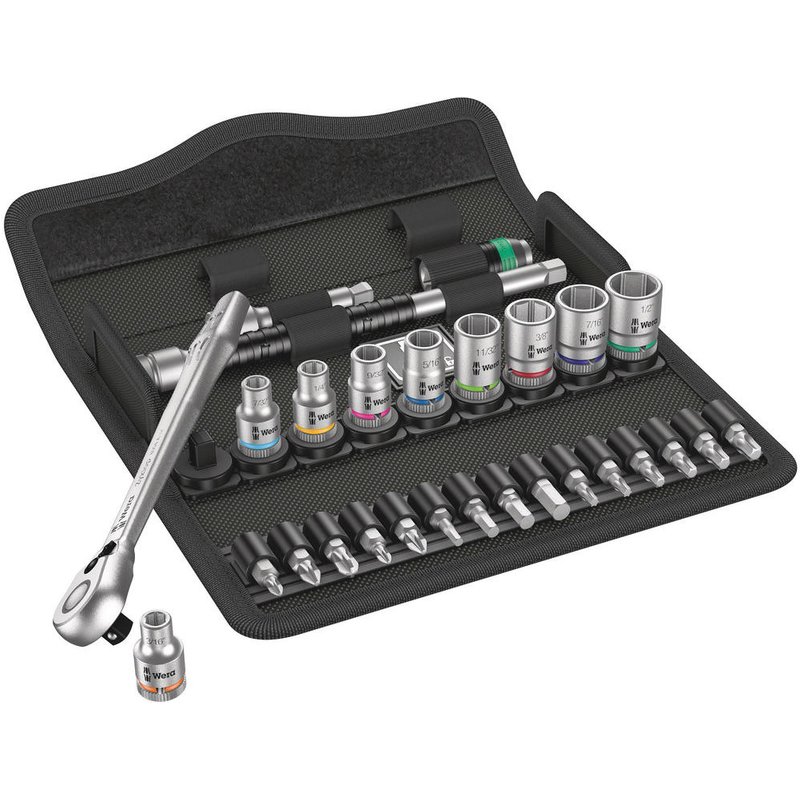 Wera 8100 SA11 Zyklop 28 Piece 1/4" Drive Socket and Bit Set 1/4"