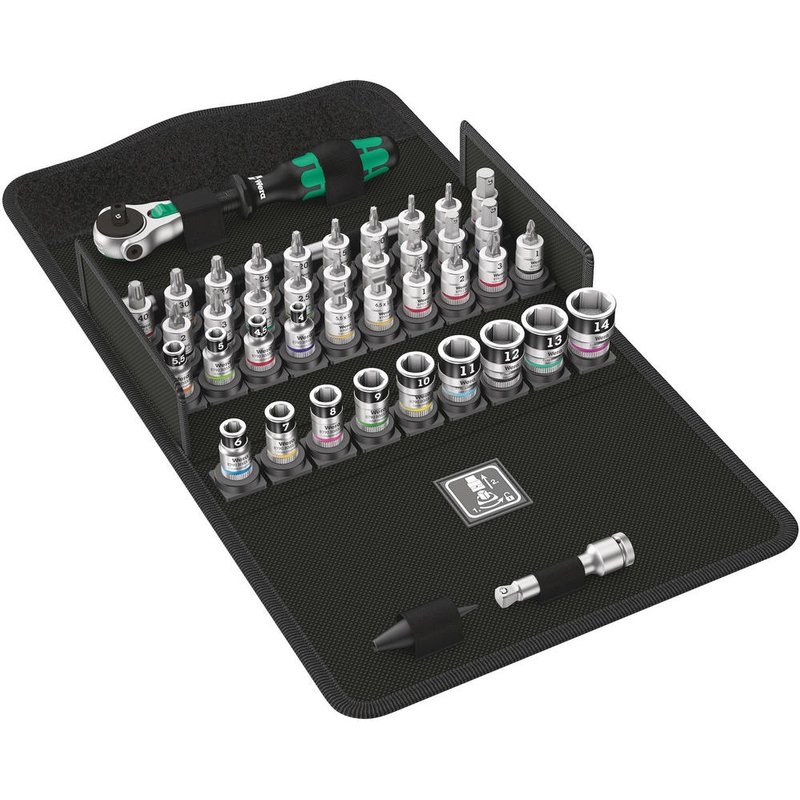Wera 8100 SA 1/4 Drive All-In Zyklop Speed Ratchet 42 Piece Set 1/4"