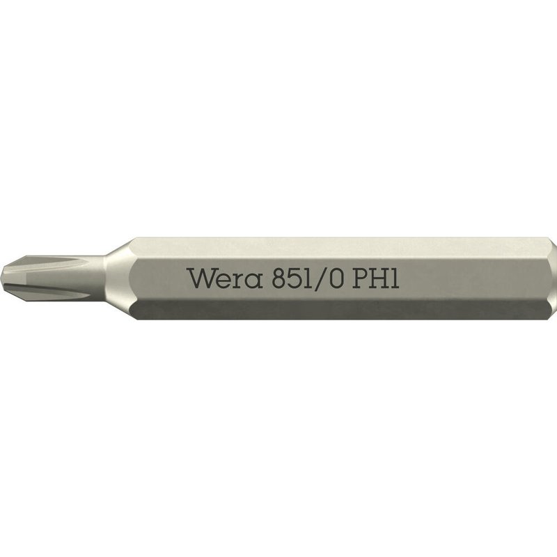 Wera 851/0 PH 4mm Hex Drive Micro Phillips Screwdriver Bit PH1 30mm Pack of 1