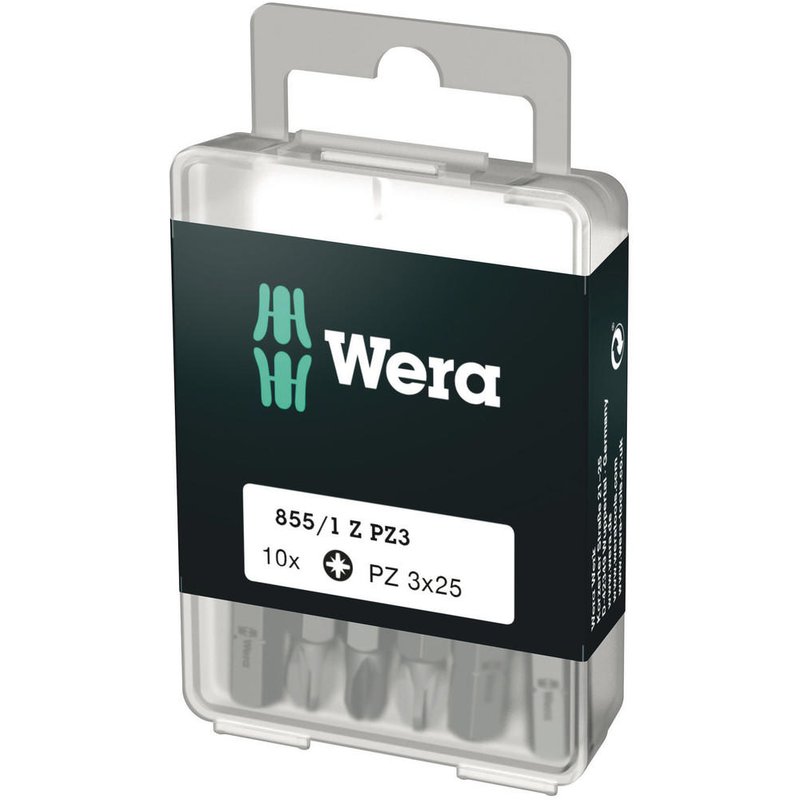 Wera 855/1Z PZ SB Extra Tough Pozi Screwdriver Bits PZ3 25mm Pack of 10