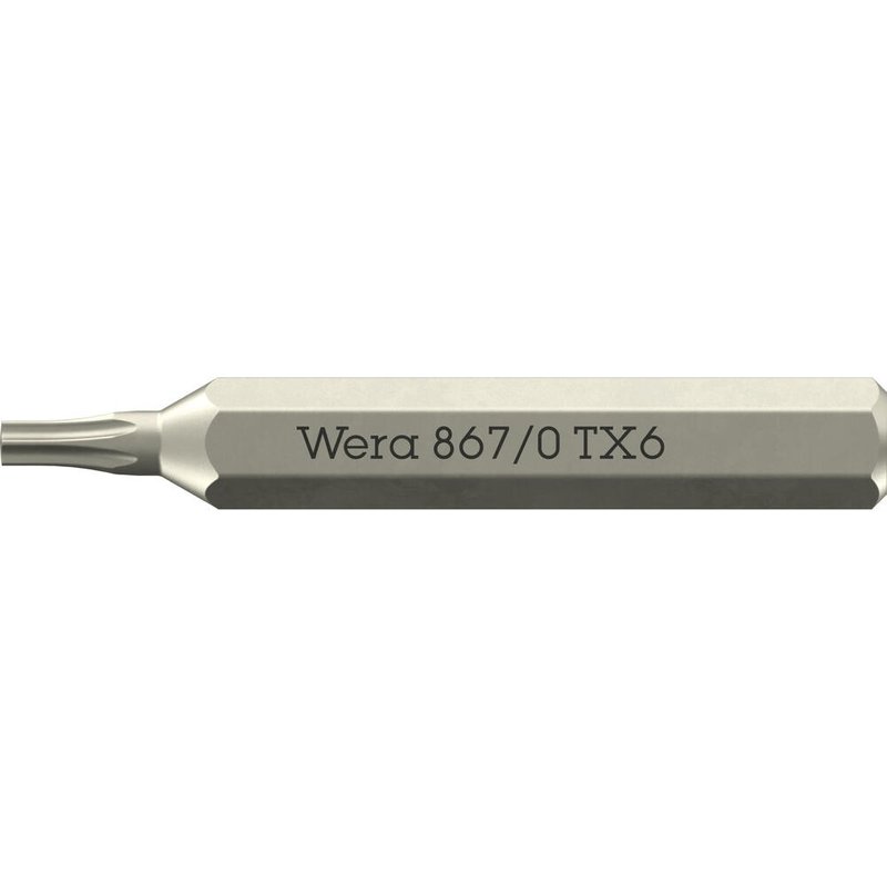 Wera 867/0 4mm Hex Drive Micro Torx Screwdriver Bits T6 30mm Pack of 1
