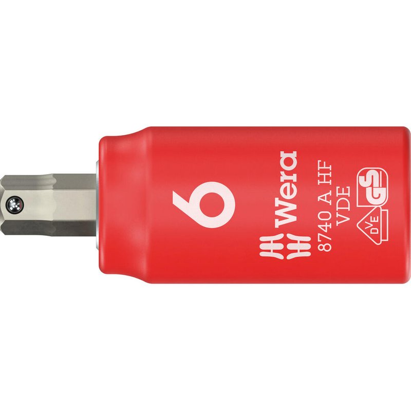 Wera 8740 A HF Zyklop VDE Insulated 1/4" Drive Hexagon Bit Socket 1/4" 6mm