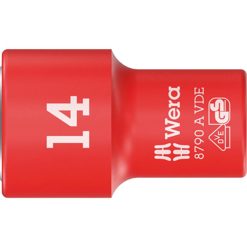 Wera 8790 A Zyklop VDE Insulated 1/4" Drive Hexagon Socket 1/4" 14mm