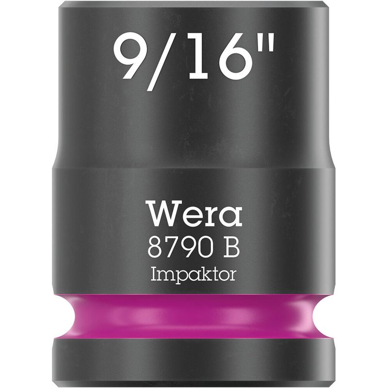 Wera 8790 B Zyklop 3/8" Drive Hexagon Impaktor Socket Imperial 3/8" 9/16"