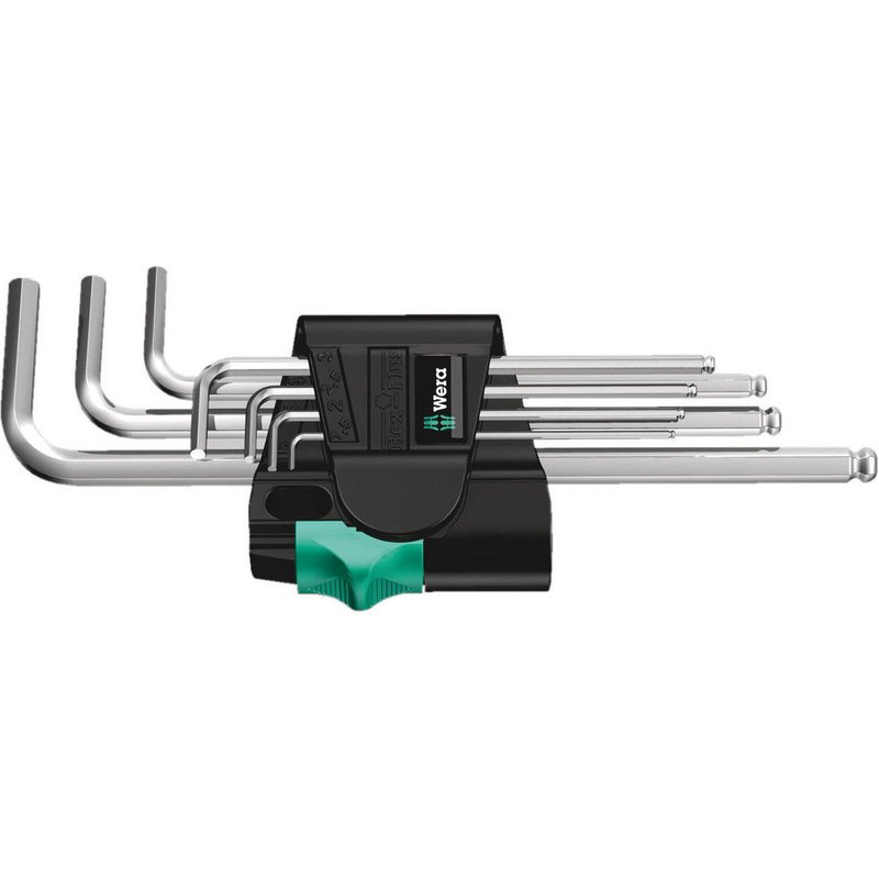 Wera 950PKL SM N 7 Piece Chrome Plated Ballend Hex Key Set