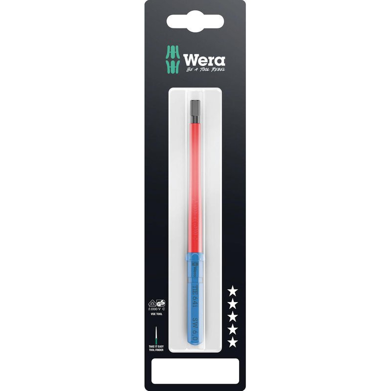 Wera Kraftform Kompakt 64 i VDE Insulated Hexagon Screwdriver Blade 2.5mm 154mm